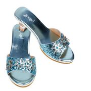 Schoentjes IJskoningin maat 27/28, slipper met hoge hak lichtblauw metallic - Souza 105391